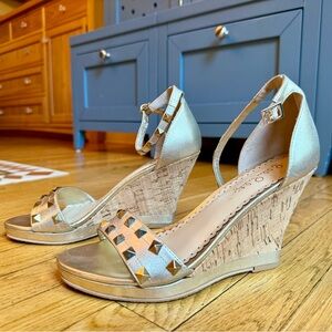 Lilly Pulitzer Gold Wedge Heels